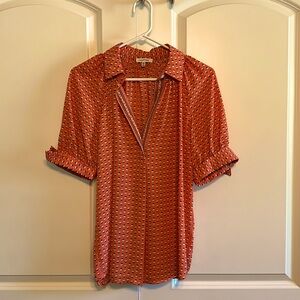 Max Studio Short Sleeve V-neck Blouse